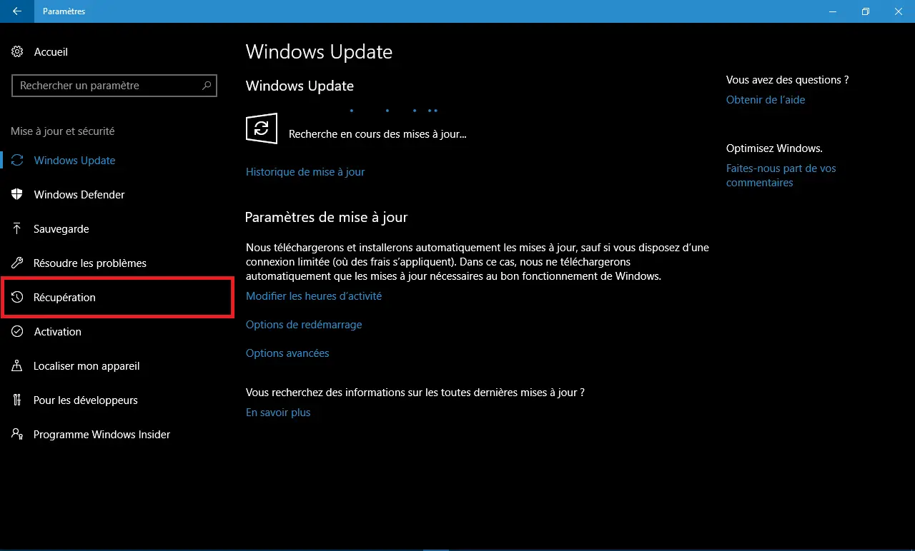 restaurer Windows 10 – 3
