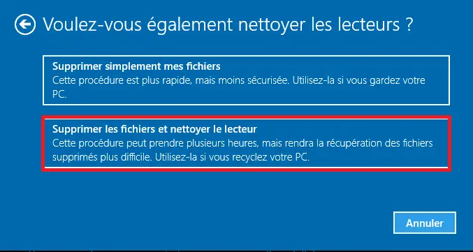 restaurer Windows 10 – 7